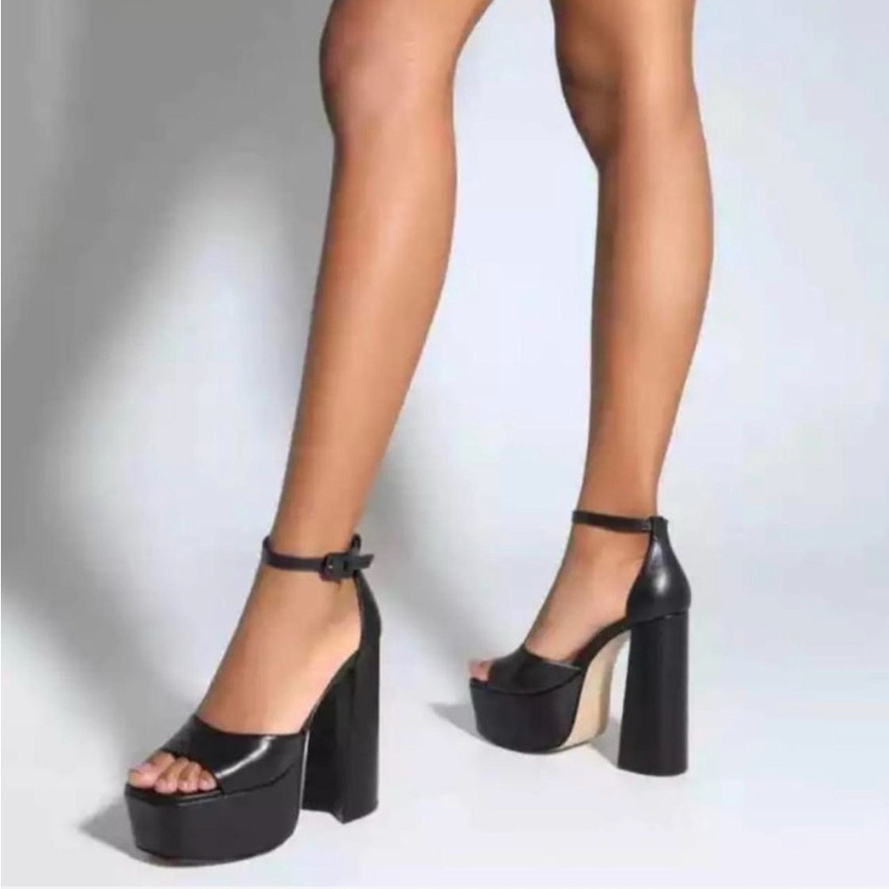 Schutz Black Platform Heels